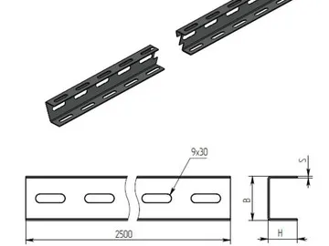 PERFORATED CHANNELS FOR LIGHTING LINES